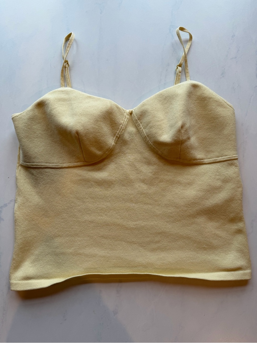 Express Women’s Sweetheart Bustier Cami Top in Pale Yellow